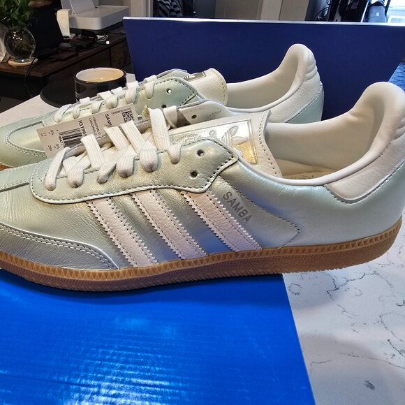 adidas Samba OG 'Linen Green Metallic' Sneakers IG1965 Mens Size 10 New Rare - Picture 1 of 14